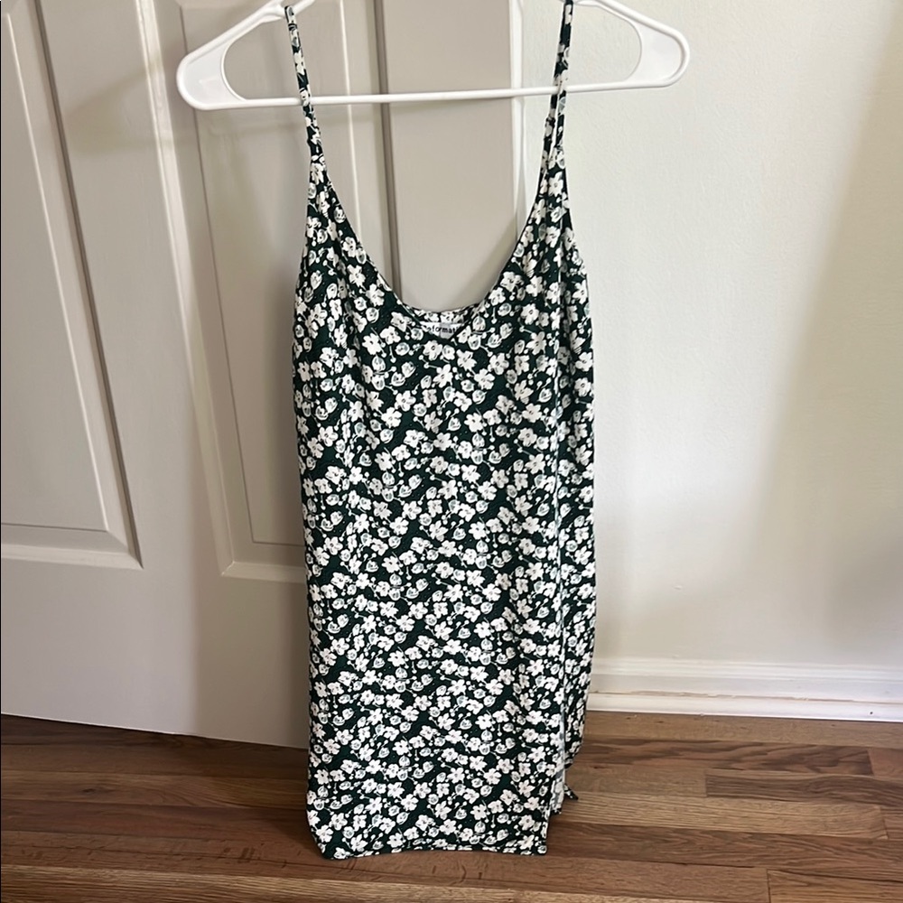 Reformation Dark Green Floral Dress S
